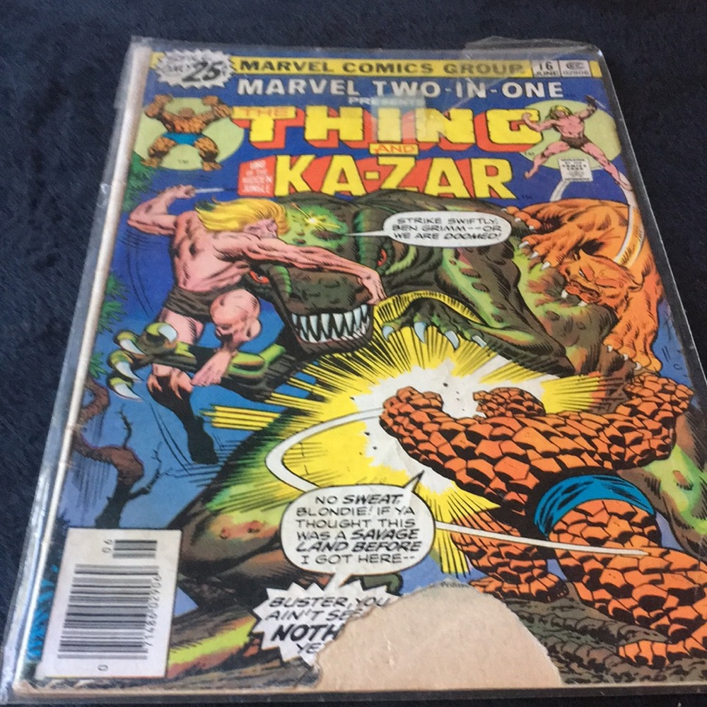 Marvel comics The Thing and Ka-Zar Lord of the Hidden Jungle. June 1976.
